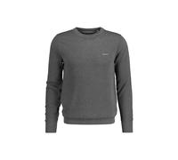 GANT Pullover Cotton Pique C‑Neck – Herren, Slim Fit, Rundhals, Baumwolle, Grau, L