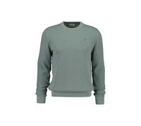 GANT Strickpullover Micro Textured Cotton C-Neck Rundhals 100% Baumwolle Eukalyptus (ceramic grau) L
