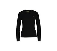 Sweater GANT "Strickpullover STRETCH COTTON CABLE C-NECK", Damen, Gr. L, schwarz, Obermaterial: 88% Baumwolle CO. 10% Polyamid PA. 2% Elasthan EL., Sweatshirts Sweater (74236721-L) schwarz