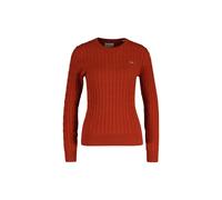 Sweater GANT "Strickpullover STRETCH COTTON CABLE C-NECK", Damen, Gr. S, rot (rot (modern rust)), Obermaterial: 88% Baumwolle CO. 10% Polyamid PA. 2% Elasthan EL., Sweatshirts Sweater (20821223-S) rot