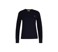 GANT Rundhalspullover WOOL COTTON C-NECK Damen Gr. M, evening blau – Wolle/Baumwolle