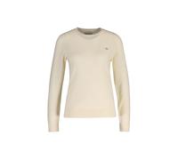 Sweater GANT "Strickpullover STRETCH COTTON CABLE HALF-ZIP 1er Pack", Damen, Gr. M, weiß (creme), Sweatshirts Sweater (10944405-M) creme