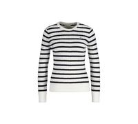 Sweater GANT "Strickpullover STRETCH COTTON CABLE STRIPE C-NECK", Damen, Gr. M, weiß (ecru), Obermaterial: 88% Baumwolle CO. 10% Polyamid PA. 2% Elasthan EL., Sweatshirts Sweater (78285710-M) ecru