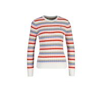 Sweater GANT "Strickpullover STRETCH COTTON CABLE STRIPE C-NECK", Damen, Gr. XL, bunt (weiß, rosa, blau), Obermaterial: 88% Baumwolle CO. 10% Polyamid PA. 2% Elasthan EL., Sweatshirts Sweater (1218443