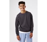 Sweater GARCIA, Jungen, Gr. 176, grau (dunkelgrau), Sweatware, Obermaterial: 100% Baumwolle, unifarben, regular fit taillenbedeckt, Rundhals, Rippbündchen, Sweatshirts Sweater, mit Rippbündchen (32107