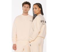 Sweater HARLEM SOUL, Damen, Gr. XS, beige (cream), angeraute Sweatware, Material: 65% Baumwolle, 35% Polyester, bedruckt, regular fit normal, Rundhals, eingesetzt Rippbündchen, Sweatshirts Sweater, mi