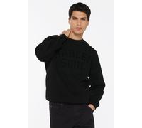 Sweater HARLEM SOUL, Herren, Gr. M, schwarz, Sweatware, Material: 65% Baumwolle, 35% Polyester, bestickt, regular fit normal, Rundhals, eingesetzt Rippbündchen, Sweatshirts Sweater, mit Frottee Letter