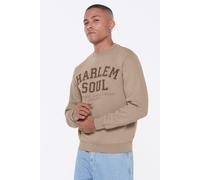 Sweater HARLEM SOUL, Herren, Gr. XL, earth, Sweatware, Material: 65% Baumwolle, 35% Polyester, bestickt, regular fit normal, Rundhals, eingesetzt Rippbündchen, Sweatshirts Sweater, mit Frottee Lettern