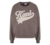 Sweater KARL KANI "Karl Kani Karl Kani Woven Signature Star Logo Crew", Damen, Gr. M, braun (taupe), 80% Baumwolle, 20% Polyester, Rundhals, Sweatshirts Sweater (77499826-M) taupe
