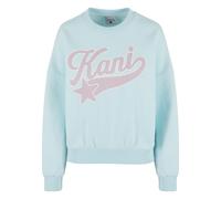 Sweater KARL KANI "Karl Kani Karl Kani Woven Signature Star Logo Crew", Damen, Gr. XL, light blau, 65% Baumwolle (Bio), 35% Polyester (Recycelt), Rundhals, Sweatshirts Sweater (26517052-XL) light blau