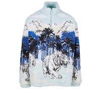 Sweater KARL KANI "Karl Kani KK Metal Signature Ice Tiger Teddy Troyer", Herren, Gr. XS, blau, weiß, grau, 100% Polyester, Sweatshirts Sweater (37420556-XS) blau, weiß, grau