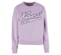 Sweater KARL KANI "Karl Kani Varsity Palm Crewneck", Damen, Gr. XS, violet, 65% Baumwolle, 35% Polyester, bedruckt, Rundhals, Sweatshirts Sweater (55976610-XS) violet