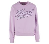 Sweater KARL KANI "Karl Kani Varsity Palm Crewneck", Damen, Gr. XS, violet, 65% Baumwolle, 35% Polyester, bedruckt, Rundhals, Sweatshirts Sweater (55976610-XS)