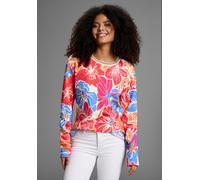 Sweater LAURA SCOTT, Damen, Gr. 36/38, multicolor, angeraute Sweatware, Obermaterial: 70% Baumwolle, 30% Polyester. Bündchen: 100% Polyester, Basic hüftlang, Rundhals, Sweatshirts Sweater, Auffälliger