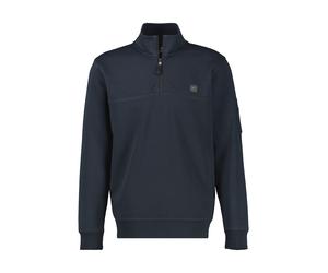 Sweater LERROS, Herren, Gr. XL, blau (classic navy), Sweatware, Obermaterial: 53% Polyester, 41% Viskose, 6% sonstige Fasern, unifarben, normal hüftbedeckend, Rundhals, Bündchen, Sweatshirts Sweater,