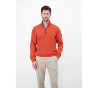 Sweater LERROS "SELA", Herren, Gr. 3XL, vivid rot, Sweatware, Obermaterial: 90% Baumwolle, 10% Polyester, unifarben, normal hüftbedeckend, Rundhals, Bündchen, Sweatshirts Sweater, mit Troyer-Reißversc