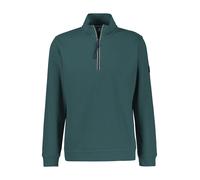 Sweater LERROS "SELANIK", Herren, Gr. 3XL, soft teal, Sweatware, Obermaterial: 90% Baumwolle, 10% Polyester, unifarben, normal hüftbedeckend, Rundhals, Bündchen, Sweatshirts Sweater, Troyerkragen mit