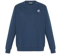 Sweater LOTTO, Herren, Gr. M (48/50), blau (marineblaus), 80% Cotton, 20% Polyester, unifarben, regular fit, Rundhals, Rippbündchen, Sweatshirts Sweater, - mit kleiner Logostickerei (43140262-M) marin