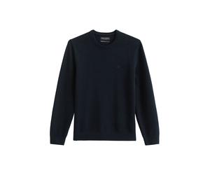 Sweater MARC O'POLO "Strickpullover Pullover Regular Small-Logo 1er Pack", Herren, Gr. 3XL, blau, Obermaterial: 100% Baumwolle CO., Sweatshirts Sweater (71075420-XXXL) blau