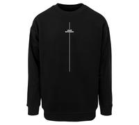 Rundhalspullover MERCHCODE "Merchcode Think Different Sweat Crewneck", Herren, Gr. M, schwarz, 65% Baumwolle, 35% Polyester, mehrfarbig, oversize, ohne Ausschnitt, Pullover Rundhalspullover (21553509-