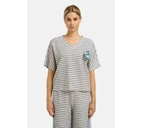 Sweater MILANO ITALY, Damen, Gr. L, sanftes weiß, Sweatware, Material: 63% Baumwolle, 27% Polyester, 10% Polyacryl, gestreift, gerade normal, V-Ausschnitt, eingesetzt gerader Abschluss, Sweatshirts Sw