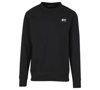 Sweater MISTERTEE "MisterTee NYC Wording EMB Light Crew Sweatshirt", Herren, Gr. L, schwarz, 100% Baumwolle, bedruckt, Rundhals, Sweatshirts Sweater (14948938-L) schwarz
