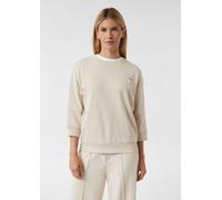 Sweater mit Artwork und seitlichen Reißverschlüssen beige 44