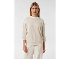 Sweater mit Artwork und seitlichen Reißverschlüssen beige 44