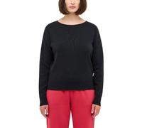 Sweater MUSTANG "Damen Style Marianna", Damen, Gr. L, schwarz, Strick, 100% Baumwolle, relaxed fit, tiefer Rundhals, Sweatshirts Sweater (36097109-L)
