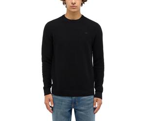 Sweater MUSTANG "Herren Style Elliot", Herren, Gr. 4XL, schwarz, Strick, 100% Baumwolle, regular fit normal, Rundhals, Sweatshirts Sweater (13073652-4XL) schwarz