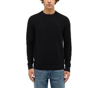 Sweater MUSTANG "Herren Style Elliot", Herren, Gr. 5XL, schwarz, Strick, 100% Baumwolle, regular fit normal, Rundhals, Sweatshirts Sweater (13073652-5XL) schwarz