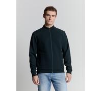 Sweater NO EXCESS "No Excess Jacquard sweatshirt mit Vollreißverschluss", Herren, Gr. S, blau (nachtblau), 64% Polyester, 35% Baumwolle, 1% Elasthan, Sweatshirts (87033219-S) nachtblau