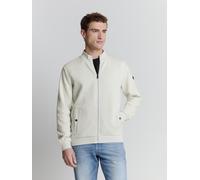 Sweater NO EXCESS "No Excess Jacquard sweatshirt mit Vollreißverschluss", Herren, Gr. XL, grau (stein), 64% Polyester, 35% Baumwolle, 1% Elasthan, Sweatshirts (49512011-XL) stein