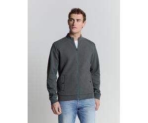 Sweater NO EXCESS "No Excess Jacquard sweatshirt mit Vollreißverschluss", Herren, Gr. XXL, grau (dunkelgrau), 64% Polyester, 35% Baumwolle, 1% Elasthan, Sweatshirts Sweater (37168266-XXL) dunkelgrau