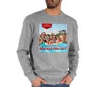 Sweater Pullover Sweatshirt Herren Damen - Geschenk mit eigenem Foto und Text personalisiert I Eigenes Bild I Custom Photo Text - M - Grau meliert - pullis für Freunde selbst drucken Pictures Pulli