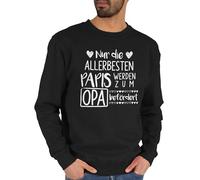 Sweater Pullover Sweatshirt Herren Damen - Geschenke - Nur die allerbesten Papis werden zum Opa befördert weiß - XL - Schwarz - geschenk batertag bester pulli fater tag du wirst polovers opas