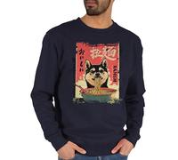 Sweater Pullover Sweatshirt Herren Damen - Ramen Nudeln Hund Japan I Anime Geschenke Manga Geschenk Kawaii Geschenke Cute Stuff Y2K I Japanese Shiba Inu Geschenk - S - Dunkelblau - Animation