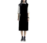 Sweater Pullunder,Damen Strickpullover Weste Lässig Lang Einfarbig Gerippte Nähte Rundhalsausschnitt Herbst Winter Warm Lose Ärmellos Pullover Gilets Kleid Pullover Stricken Tank Top Cami Weste B