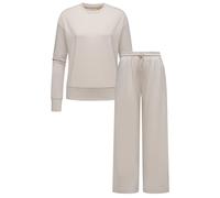 Sweater RAGWEAR "Set Delje", Damen, Gr. XXL (44), weiß (bone), Material: 67% Polyester, 28% Viskose, 5% Elasthan, Basic, weit 7/8-Länge, Rundhals, weit Bündchen, Sweatshirts Sweater, Damen Set aus wei