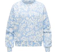 Sweater RAGWEAR "Wuss Print", Damen, Gr. XL (42), hellblau, Material: 70% Baumwolle, 30% Polyester, oversize hüftlang, Rundhals, Ärmel ohne Ärmelschlitz Rippbündchen, Sweatshirts Sweater, lässiges ove