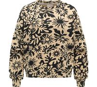 Sweater RAGWEAR "Wuss Print", Damen, Gr. XXL (44), sand, Material: 70% Baumwolle, 30% Polyester, oversize hüftlang, Rundhals, Ärmel ohne Ärmelschlitz Rippbündchen, Sweatshirts Sweater, lässiges oversi