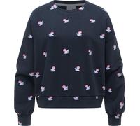 Sweater RAGWEAR "Wuss Shells", Damen, Gr. L (40), blau (navy), Material: 70% Baumwolle, 30% Polyester, oversize hüftlang, Rundhals, Ärmel ohne Ärmelschlitz Rippbündchen, Sweatshirts Sweater, lässiges 