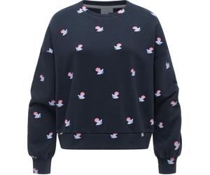 Sweater RAGWEAR "Wuss Shells", Damen, Gr. XXL (44), blau (navy), Material: 70% Baumwolle, 30% Polyester, oversize hüftlang, Rundhals, Ärmel ohne Ärmelschlitz Rippbündchen, Sweatshirts Sweater, lässige