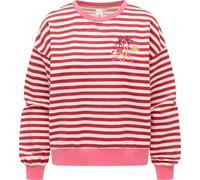 Sweater RAGWEAR "Wuss Stripes", Damen, Gr. XL (42), rot, Material: 50% Baumwolle, 50% Polyester, oversize hüftlang, Rundhals, Ärmel ohne Ärmelschlitz Rippbündchen, Sweatshirts Sweater, Hoodie mit vers