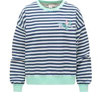 Sweater RAGWEAR "Wuss Stripes", Damen, Gr. XXL (44), blau (navy), Material: 50% Baumwolle, 50% Polyester, oversize hüftlang, Rundhals, Ärmel ohne Ärmelschlitz Rippbündchen, Sweatshirts Sweater, Hoodie