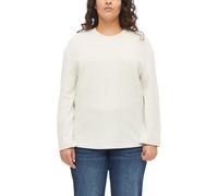 Sweater S.OLIVER CURVE, Damen, Gr. 48, beige (light beige melange), Strick, Obermaterial: 50% Baumwolle, 50% Polyester, meliert, bequem hüftbedeckend, Rundhals, Bündchen, Sweatshirts Sweater, mit Rund