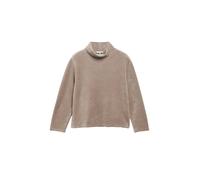 Sweater S.OLIVER, Damen, Gr. 36, beige (taupe), Nicki, Obermaterial: 68% Baumwolle, 28% Polyester, 4% Elasthan, unifarben, gerade hüftbedeckend, Rundhals, abgesteppte Kante, Sweatshirts Sweater, in Ni
