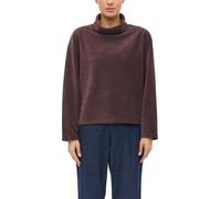 Sweater S.OLIVER, Damen, Gr. 36, braun (deep burgundy), Nicki, Obermaterial: 68% Baumwolle, 28% Polyester, 4% Elasthan, unifarben, gerade hüftbedeckend, Rundhals, abgesteppte Kante, Sweatshirts Sweate