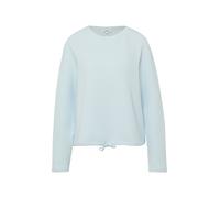Sweater S.OLIVER, Damen, Gr. 36, sky blau, Sweatware, Obermaterial: 98% Baumwolle, 2% Elasthan, unifarben, lässig geschnitten hüftbedeckend, Rundhals, abgesteppte Kante, Sweatshirts Sweater, mit Binde