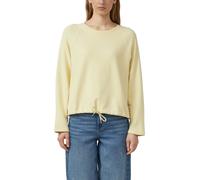 Sweater S.OLIVER, Damen, Gr. 38, butter gelb, Sweatware, Obermaterial: 98% Baumwolle, 2% Elasthan, unifarben, lässig geschnitten hüftbedeckend, Rundhals, abgesteppte Kante, Sweatshirts Sweater, mit Bi